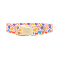 Multicolor Heart Dog Collar - plastic silver