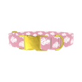 Pink Cloud Sketch Dog Collar - metal gold