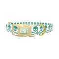 Skull and Crossbones Dog Collar - plastic gold