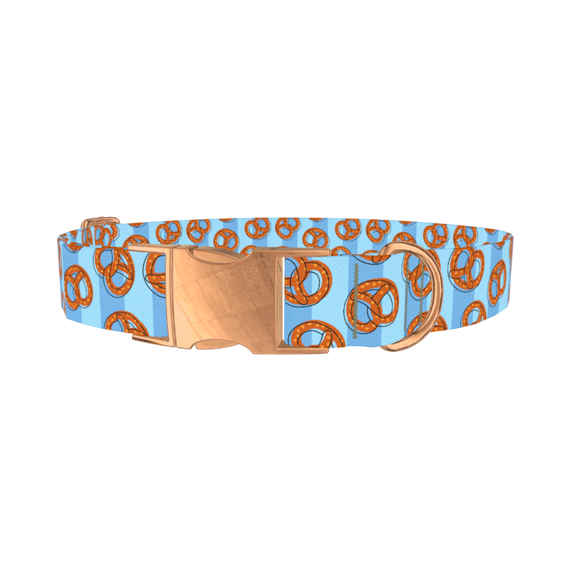 Pretzel Pattern Dog Collar - metal rose gold