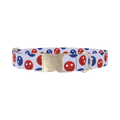 Patriotic Smiley Dog Collar - metal silver