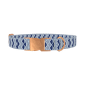 Blue Japanese Wave Dog Collar - metal rose gold