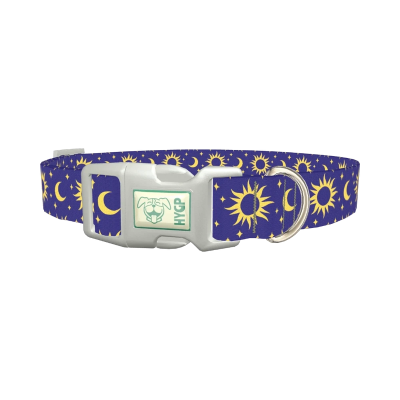 Sun and Moon Dog Collar - plastic silver