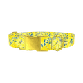 Yellow Abstract Dog Collar - metal gold
