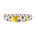 Striped Stars Dog Collar - metal gold
