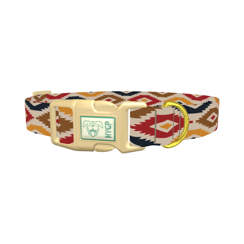 Tribal Rhombus Star Dog Collar - plastic gold