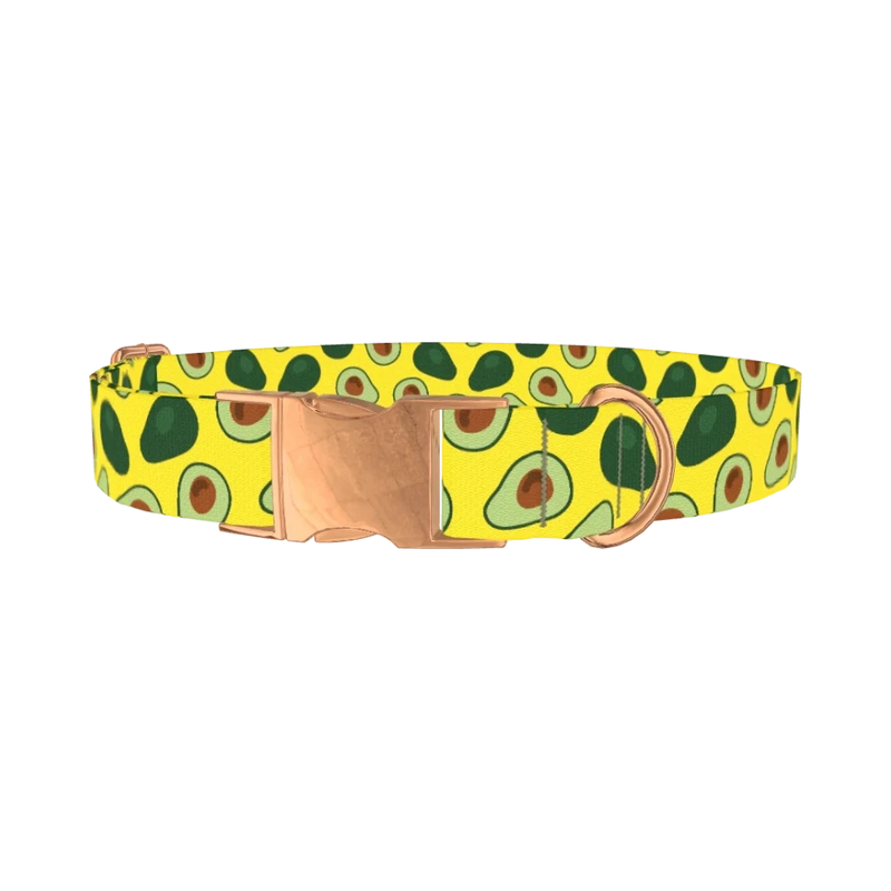 Avocado Fruit Dog Collar - metal rose gold