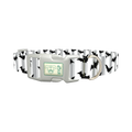 Striped Bat Halloween Dog Collar - plastic silver