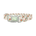Mint Pink Floral Dog Collar - plastic silver