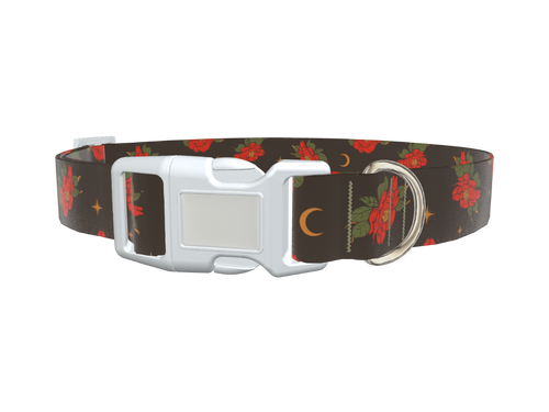 Halloween Floral Moon Dog Collar
