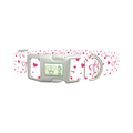 Light Pink Ribbon Heart Dog Collar - plastic silver