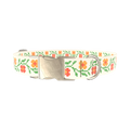 Cross Stitch Flower Dog Collar - metal gold