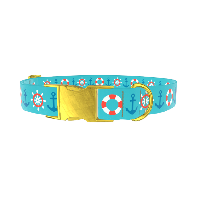 Nautical Anchor Dog Collar - metal rose gold