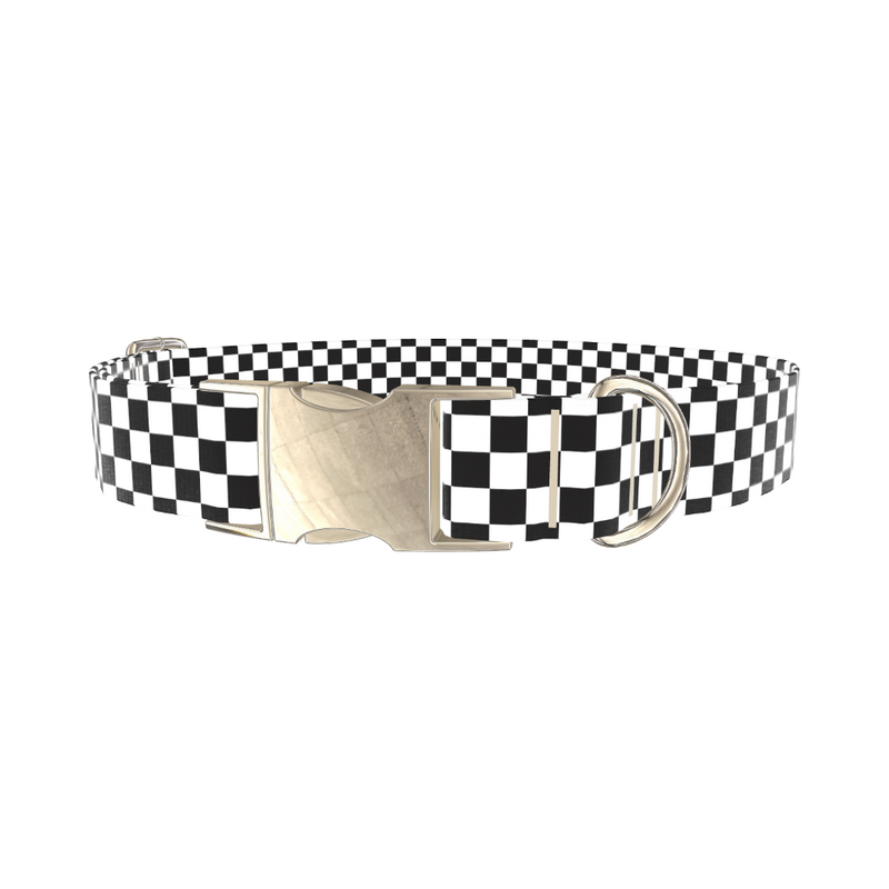 Geometric Chessboard Dog Collar