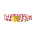Pink Bow Pattern Dog Collar - metal gold