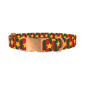 Christmas Stars and Stripes Dog Collar - metal rose gold