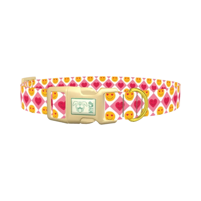 Heart Emoji Dog Collar - plastic gold