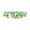 Lucky Clover Pattern Dog Collar - metal gold