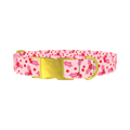Pink Holly Berry Dog Collar - metal gold