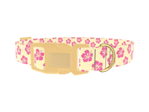 Floral Hibiscus Dog Collar