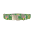 Tie Dye Spiral Dog Collar - metal silver