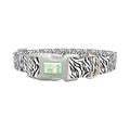 Zebra Print Dog Collar - plastic silver