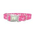 Bow Dot Dog Collar - plastic silver