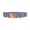 Dinosaur UFO Dog Collar - metal rose gold