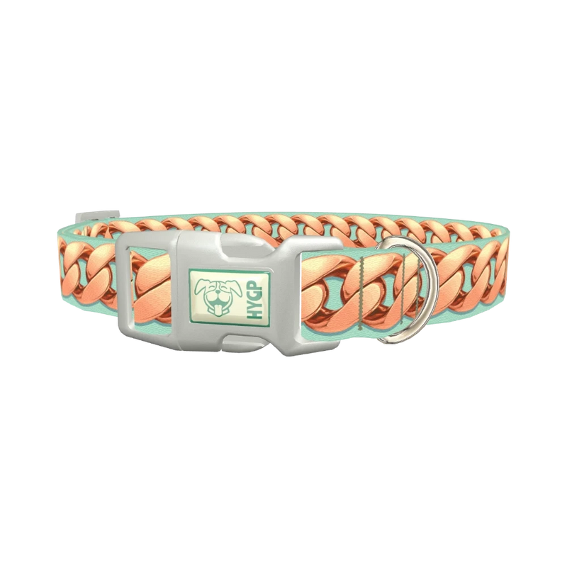 Rose Gold Chain Dog Collar - plastic silver