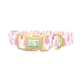 Pink Festive Trees Dog Collar - plastic gold