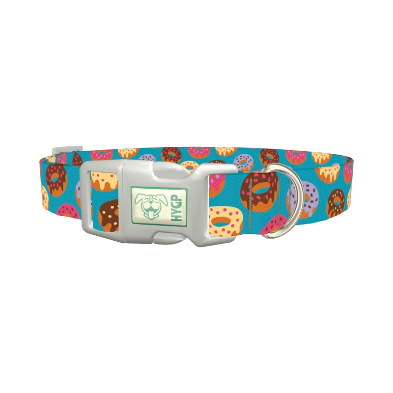 Donut Pattern Dog Collar - plastic silver