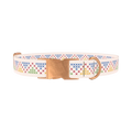 Geometric Cross Dog Collar - metal rose gold