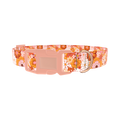Retro Flower Burst Dog Collar - plastic rose gold