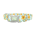 Floral Yellow Lily Dog Collar - plastic silver