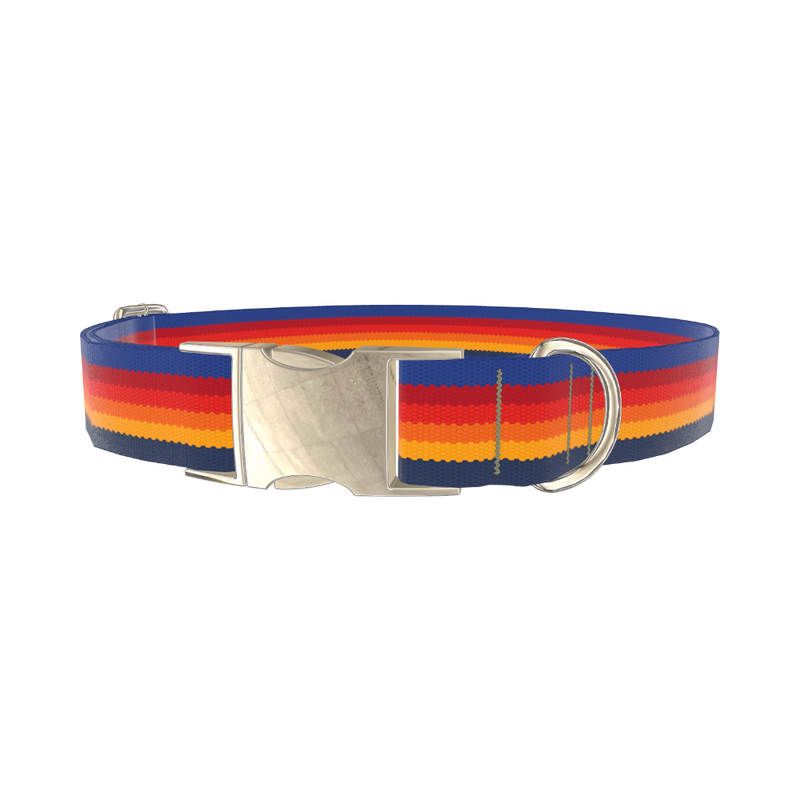 Geometric Stripes Dog Collar - metal gold