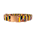 Striped Football Dog Collar - metal rose gold