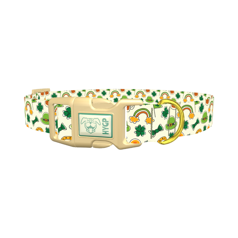 St. Patrick's Icon Dog Collar - plastic gold