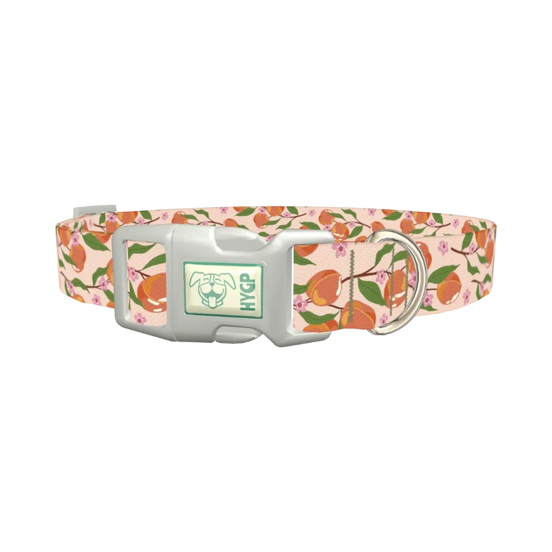 Peach Blossom Dog Collar - plastic silver