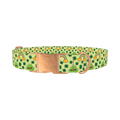 Leprechaun Hat and Clover Dog Collar - metal rose gold