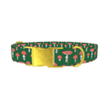 Mushroom Pattern Dog Collar - metal gold