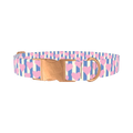 Heart Stripes Dog Collar - metal rose gold