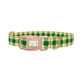 Plaid Clover Dog Collar - plastic rose gold