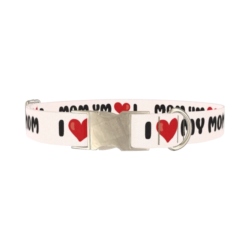 Heart Love Dog Collar - metal silver