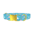 Sailboat Ocean Dog Collar - metal gold