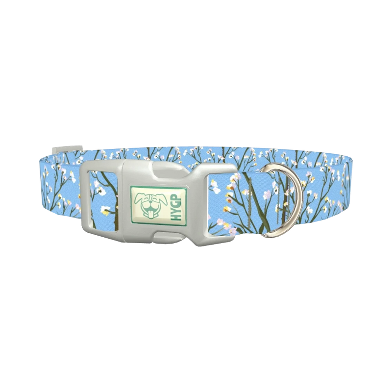 Floral Branches Dog Collar - plastic silver