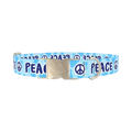 Peace Symbol Dog Collar - metal silver