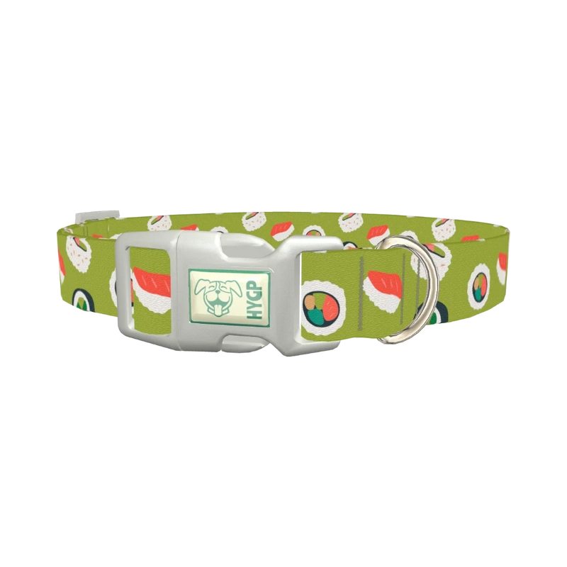 Sushi Pattern Dog Collar - plastic silver
