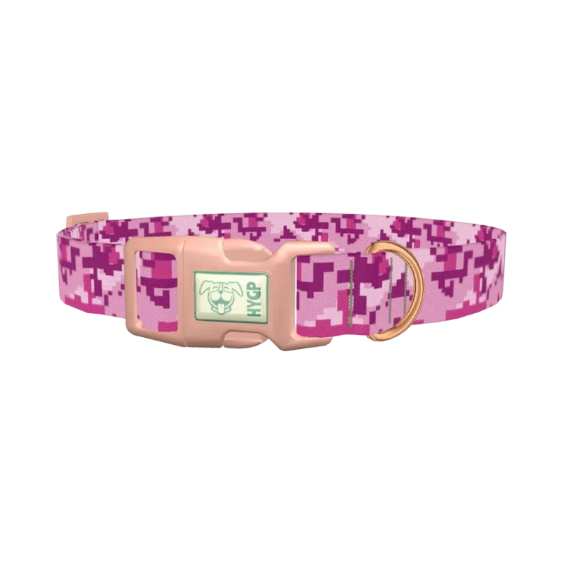 Pink Digital Camo Dog Collar - plastic rose gold