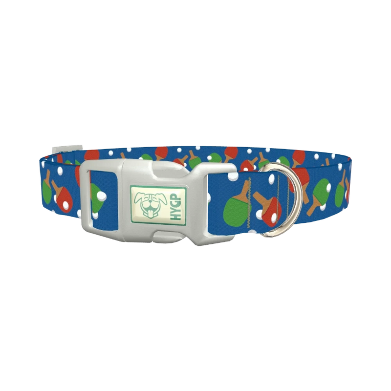 Ping Pong Paddle Dog Collar - plastic silver