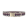 Purple Geometric Triangle Dog Collar - metal silver